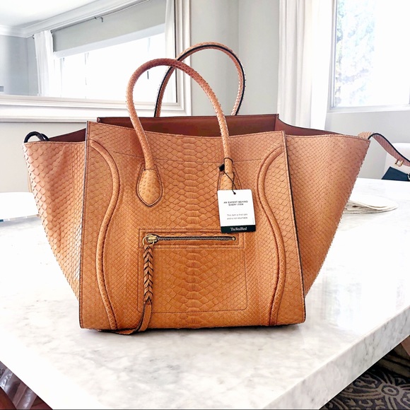 SOLD Celine Python Medium Phantom Luggage Bag Tote - Picture 7 of 11